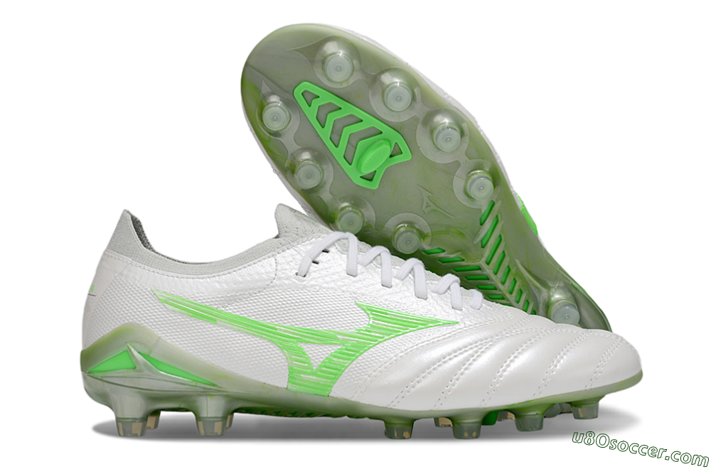 Mizuno Morelia Neo 4 Bate FG Firm Ground Soccer Cleats - White/Yellow 1
