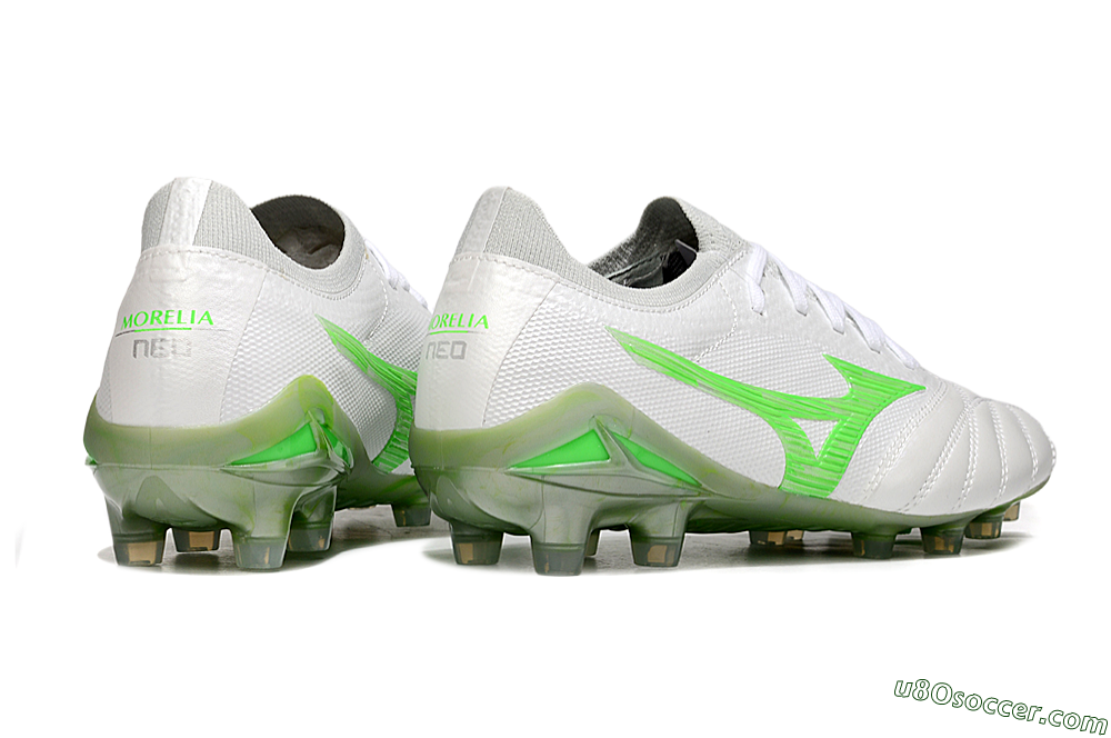 Mizuno Morelia Neo 4 Bate FG Firm Ground Soccer Cleats - White/Yellow 6