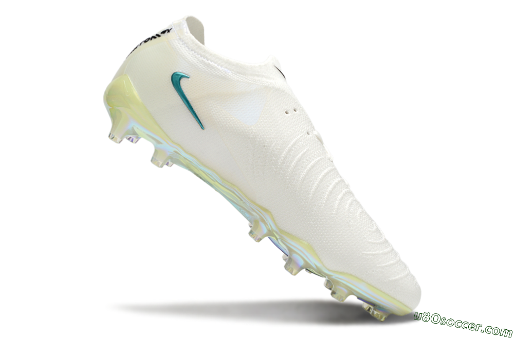 Nike Phantom GX 2 Elite AG Artificial Grass Soccer Cleats - Beige/Blue/Gold 4