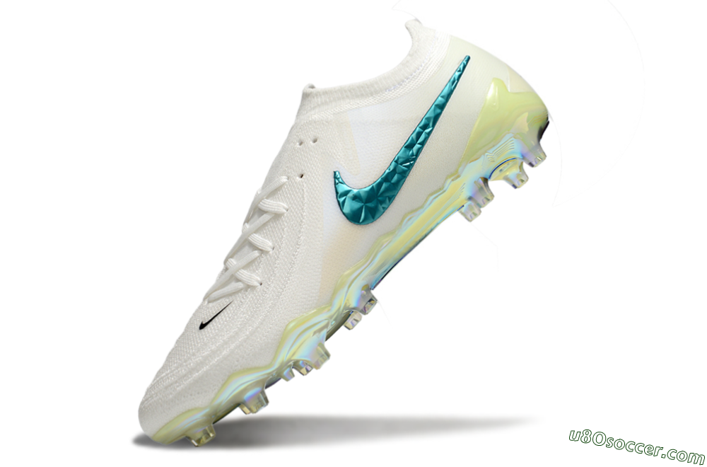 Nike Phantom GX 2 Elite AG Artificial Grass Soccer Cleats - Beige/Blue/Gold 5