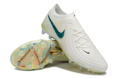 Nike Phantom GX 2 Elite AG Artificial Grass Soccer Cleats - Beige/Blue/Gold