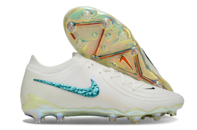 Nike Phantom GX 2 Elite AG Artificial Grass Soccer Cleats - Beige/Blue/Gold