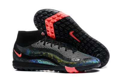 Nike Air Zoom Mercurial Superfly 10 Elite TF Artificial Turf Soccer Shoes - Black/Grey/Pink