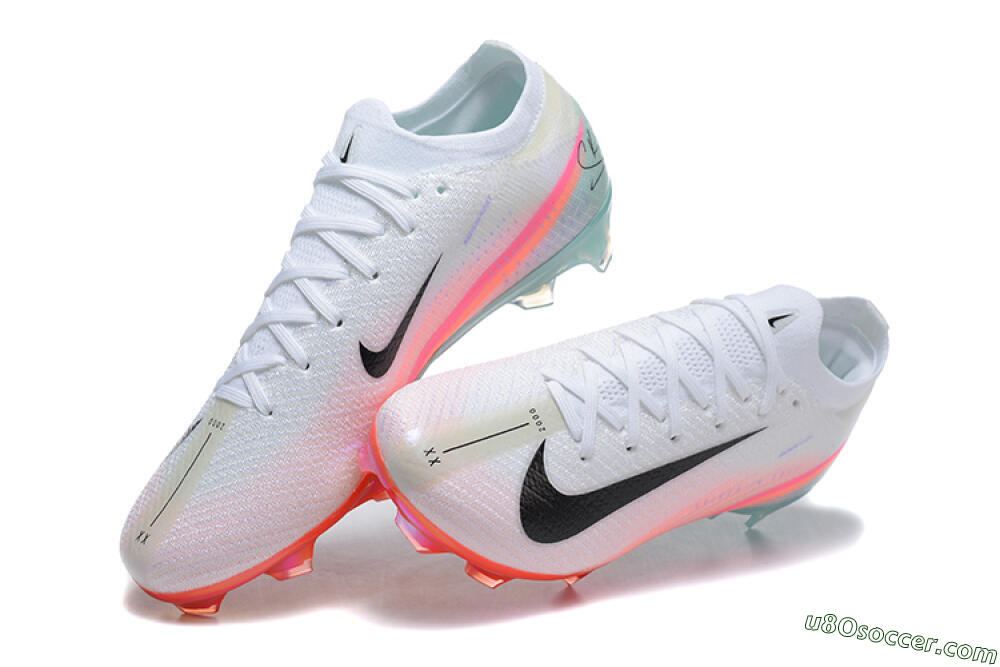 Nike Air Zoom Mercurial Vapor 16 Elite FG Firm Ground Soccer Cleats - White/Black/Pink 6
