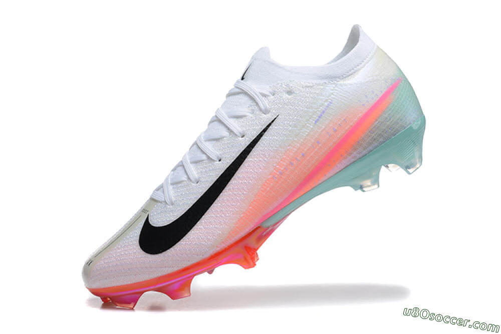 Nike Air Zoom Mercurial Vapor 16 Elite FG Firm Ground Soccer Cleats - White/Black/Pink 8