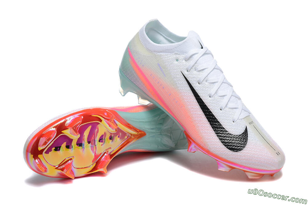 Nike Air Zoom Mercurial Vapor 16 Elite FG Firm Ground Soccer Cleats - White/Black/Pink 4