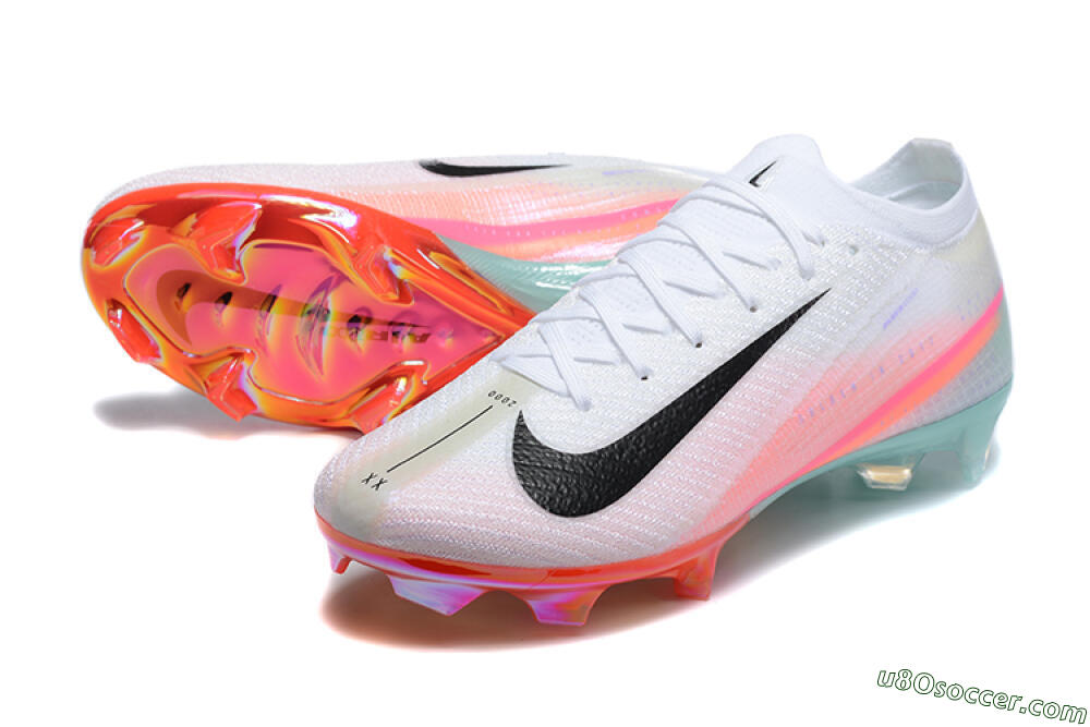 Nike Air Zoom Mercurial Vapor 16 Elite FG Firm Ground Soccer Cleats - White/Black/Pink 3