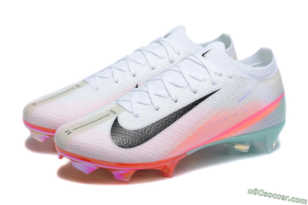 Nike Air Zoom Mercurial Vapor 16 Elite FG Firm Ground Soccer Cleats - White/Black/Pink 5