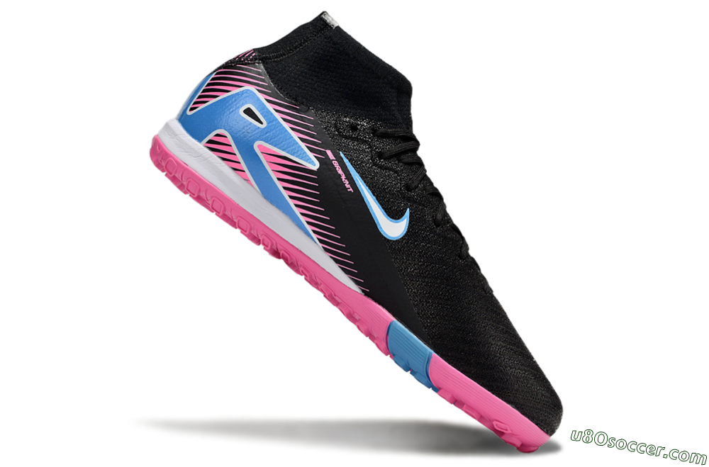 Nike Air Zoom Mercurial Superfly 10 Elite TF Artificial Turf Soccer Shoes - Black/White/Blue/Pink 4