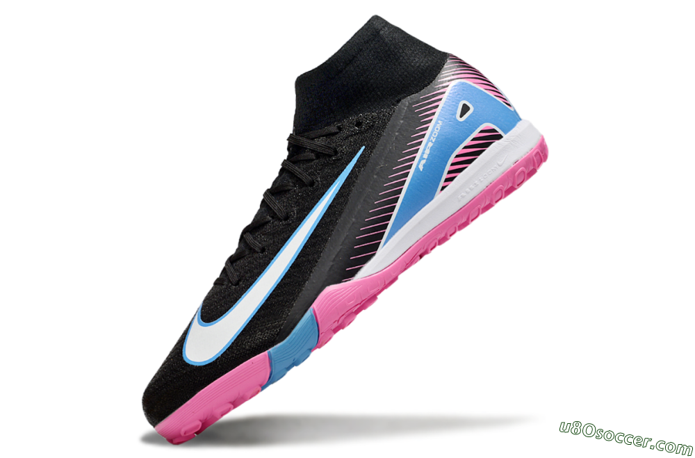 Nike Air Zoom Mercurial Superfly 10 Elite TF Artificial Turf Soccer Shoes - Black/White/Blue/Pink 5