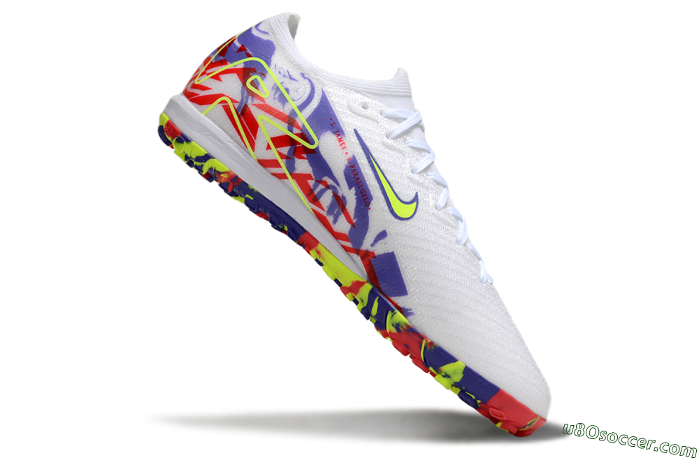 Nike Air Zoom Mercurial Vapor 16 Elite TF Artificial Turf Soccer Shoes - White/Yellow/Purple/Red 4