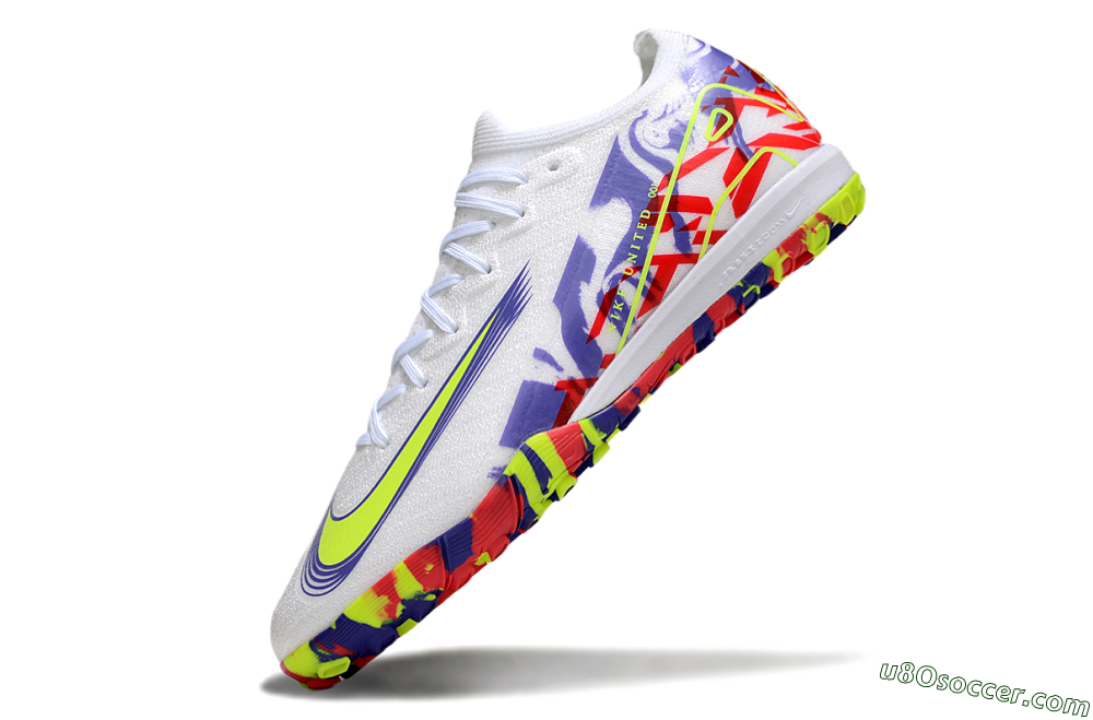 Nike Air Zoom Mercurial Vapor 16 Elite TF Artificial Turf Soccer Shoes - White/Yellow/Purple/Red 5