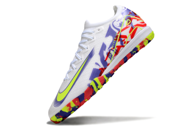 Nike Air Zoom Mercurial Vapor 16 Elite TF Artificial Turf Soccer Shoes - White/Yellow/Purple/Red