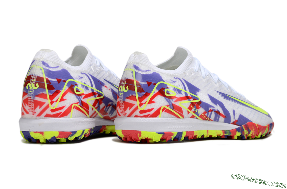 Nike Air Zoom Mercurial Vapor 16 Elite TF Artificial Turf Soccer Shoes - White/Yellow/Purple/Red 6
