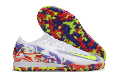 Nike Air Zoom Mercurial Vapor 16 Elite TF Artificial Turf Soccer Shoes - White/Yellow/Purple/Red