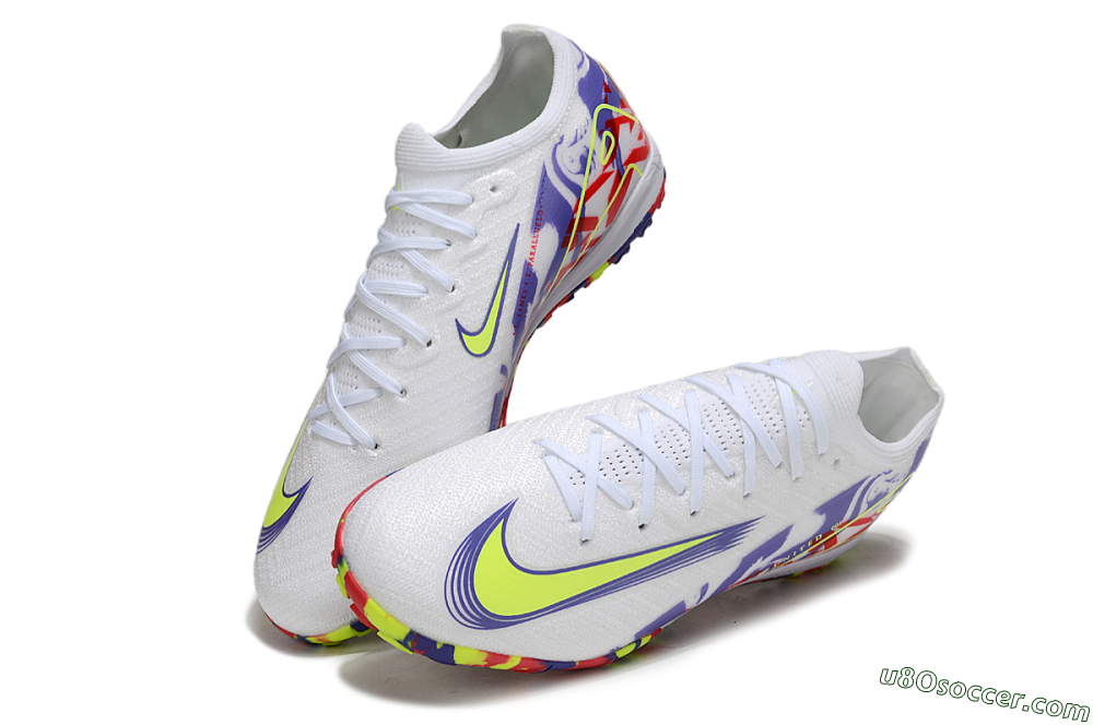 Nike Air Zoom Mercurial Vapor 16 Elite TF Artificial Turf Soccer Shoes - White/Yellow/Purple/Red 3