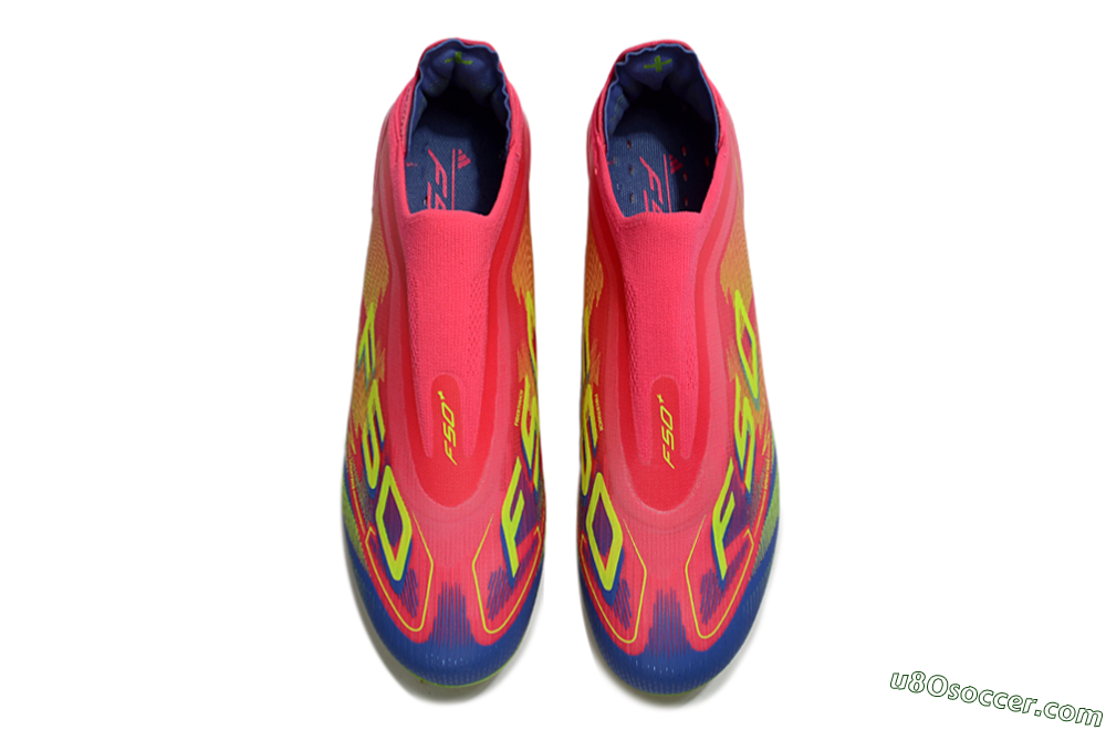 Adidas F50+ Elite Laceless FG Firm Ground Soccer Cleats - Red/Yellow/Blue 4