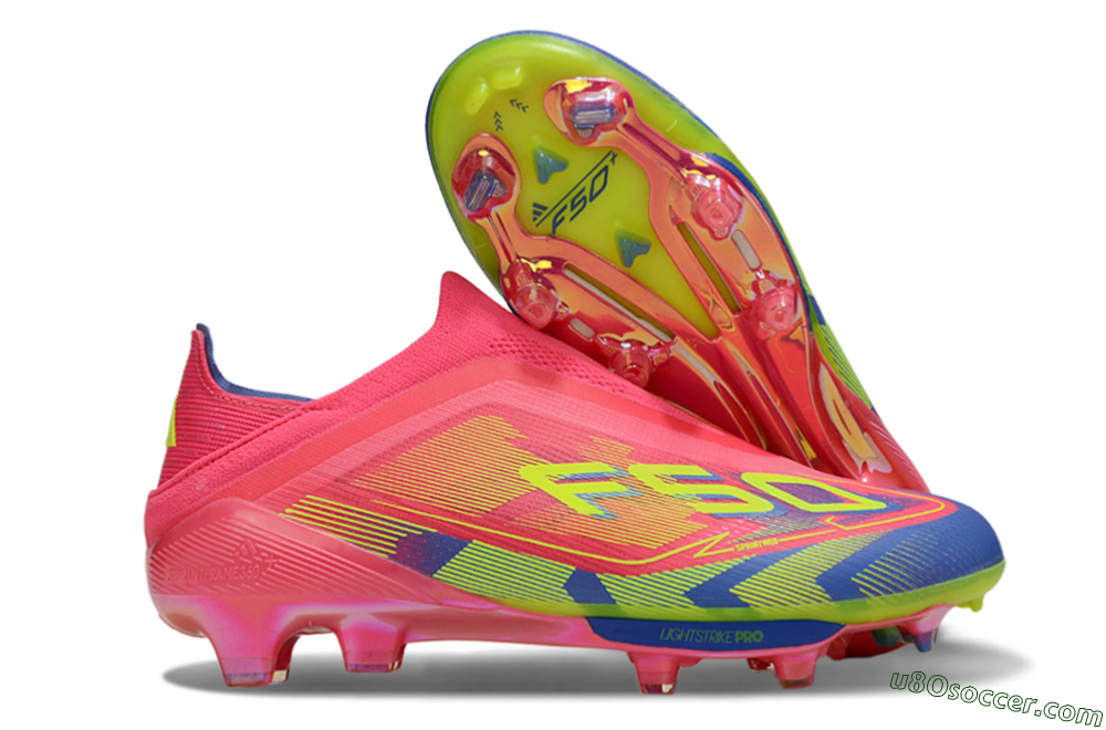 Adidas F50+ Elite Laceless FG Firm Ground Soccer Cleats - Red/Yellow/Blue 1