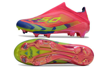 Adidas F50+ Elite Laceless FG Firm Ground Soccer Cleats - Red/Yellow/Blue
