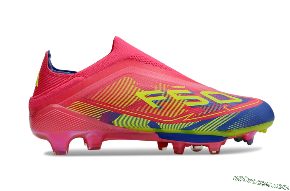 Adidas F50+ Elite Laceless FG Firm Ground Soccer Cleats - Red/Yellow/Blue 7