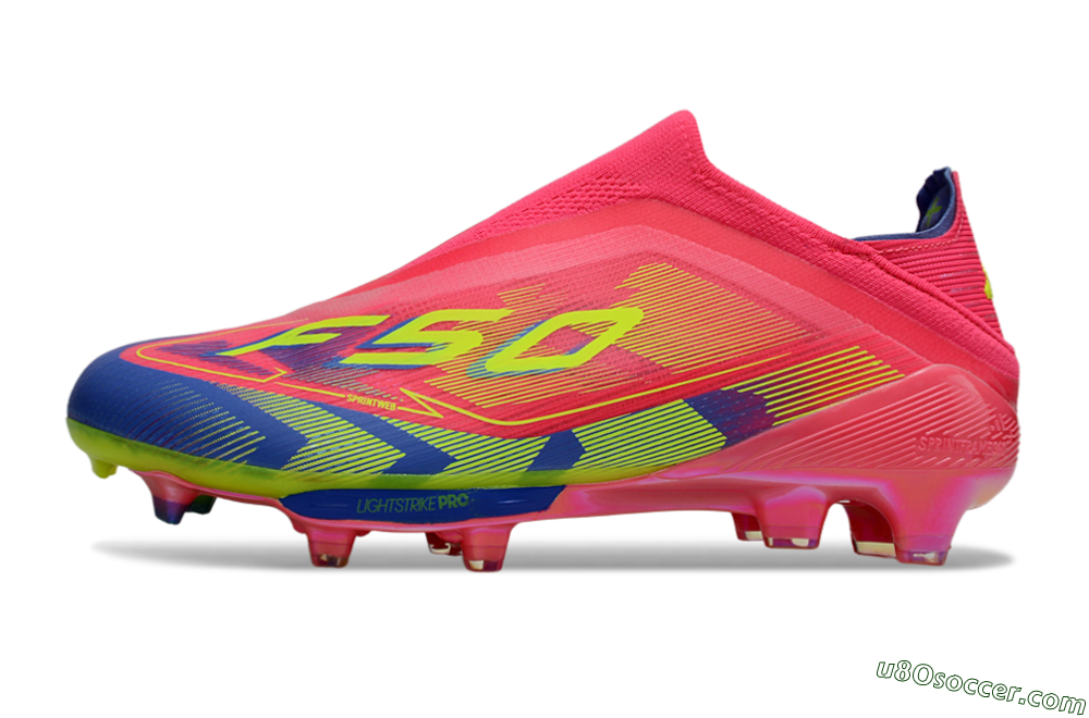 Adidas F50+ Elite Laceless FG Firm Ground Soccer Cleats - Red/Yellow/Blue 2