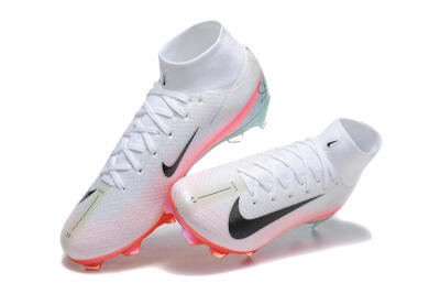 Nike Air Zoom Mercurial Superfly 10 Elite FG Firm Ground Soccer Cleats - White/Black/Pink