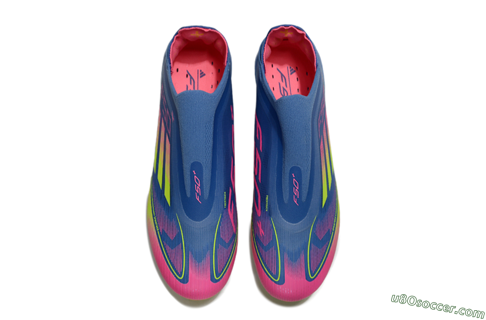Adidas F50+ Elite Laceless FG Firm Ground Soccer Cleats - Blue/Yellow/Pink 4