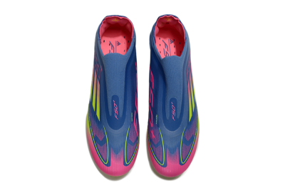 Adidas F50+ Elite Laceless FG Firm Ground Soccer Cleats - Blue/Yellow/Pink