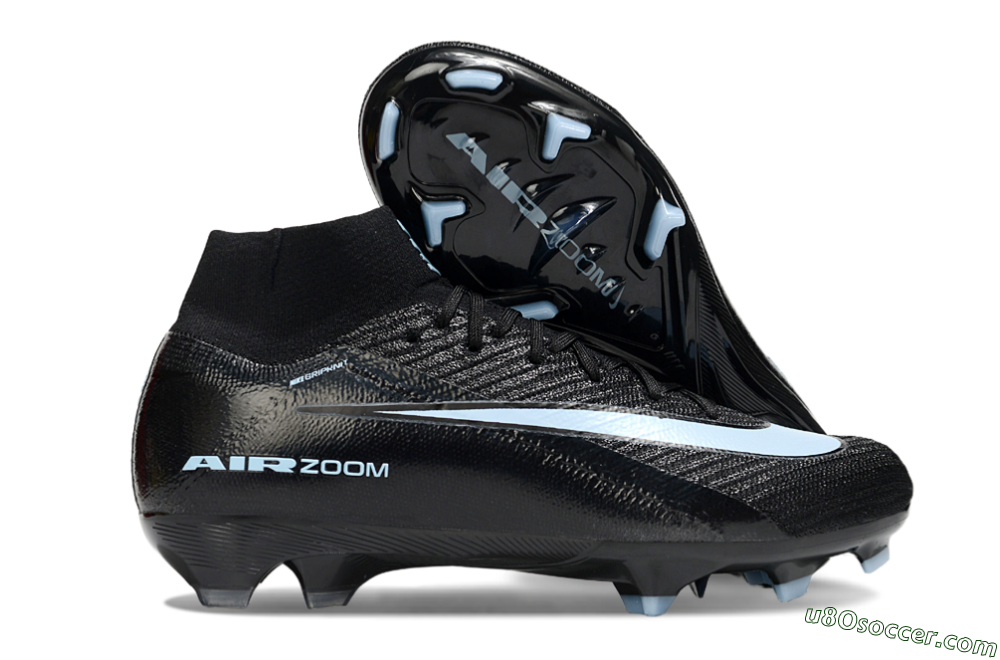 Nike Air Zoom Mercurial Superfly 10 Elite FG Firm Ground Soccer Cleats - Black/Jade 1