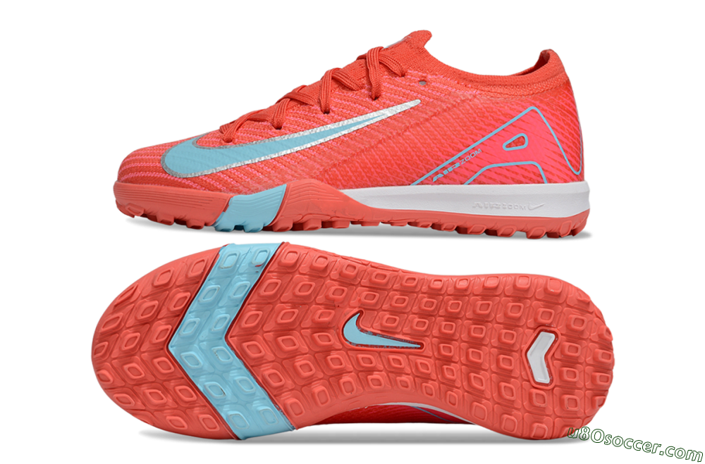 Nike Air Zoom Mercurial Vapor 16 Elite TF Artificial Turf Soccer Shoes - Red/Silver/Jade 0