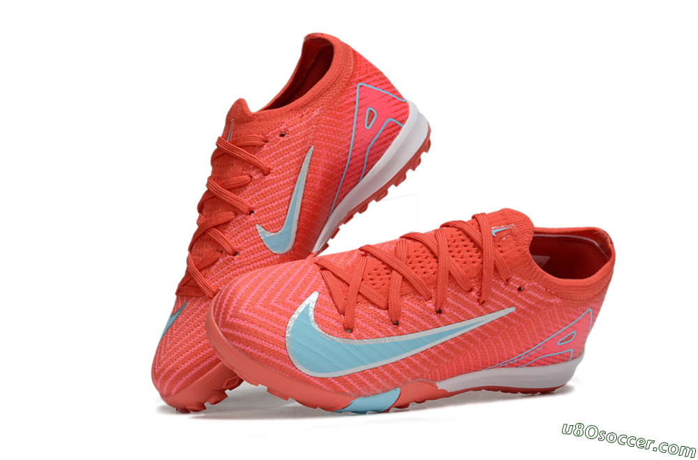 Nike Air Zoom Mercurial Vapor 16 Elite TF Artificial Turf Soccer Shoes - Red/Silver/Jade 2