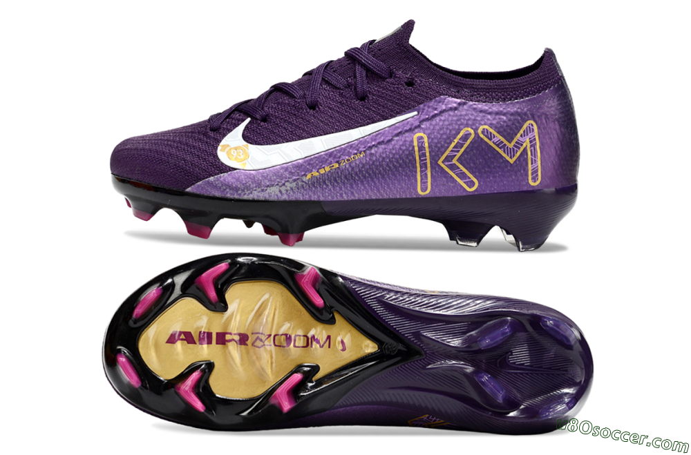 Nike Air Zoom Mercurial Vapor 16 Elite FG Firm Ground Soccer Cleats - Purple/White/Gold 0