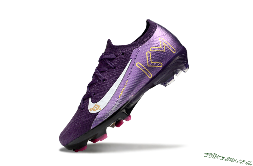 Nike Air Zoom Mercurial Vapor 16 Elite FG Firm Ground Soccer Cleats - Purple/White/Gold 4