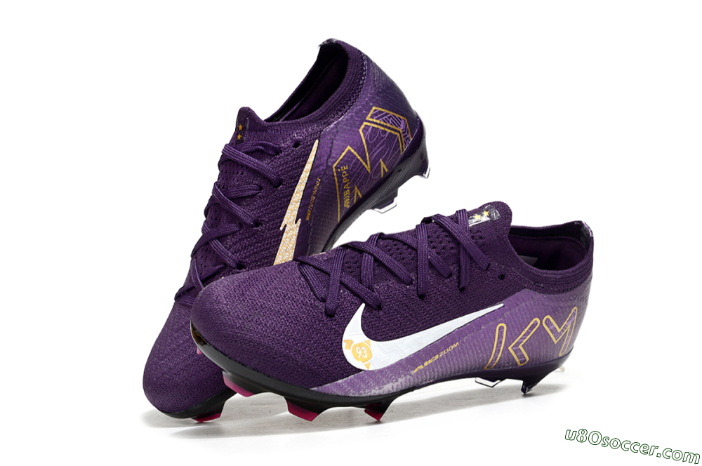 Nike Air Zoom Mercurial Vapor 16 Elite FG Firm Ground Soccer Cleats - Purple/White/Gold 2