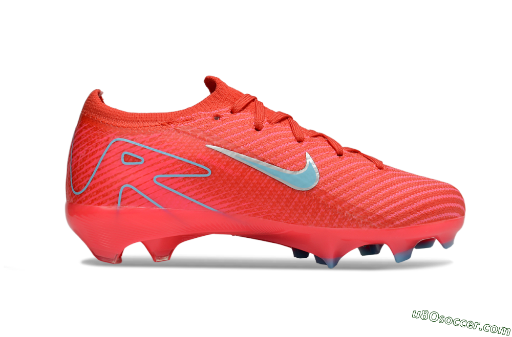 Nike Air Zoom Mercurial Vapor 16 Elite FG Firm Ground Soccer Cleats - Red/Silver/Jade 5