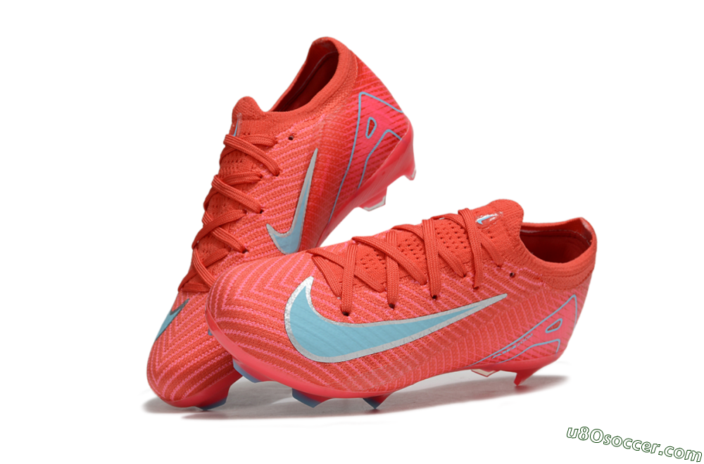 Nike Air Zoom Mercurial Vapor 16 Elite FG Firm Ground Soccer Cleats - Red/Silver/Jade 2