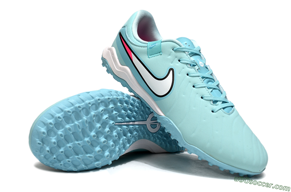 Nike Tiempo Legend 10 Academy TF Artificial Turf Soccer Shoes - Jade/White/Pink 3