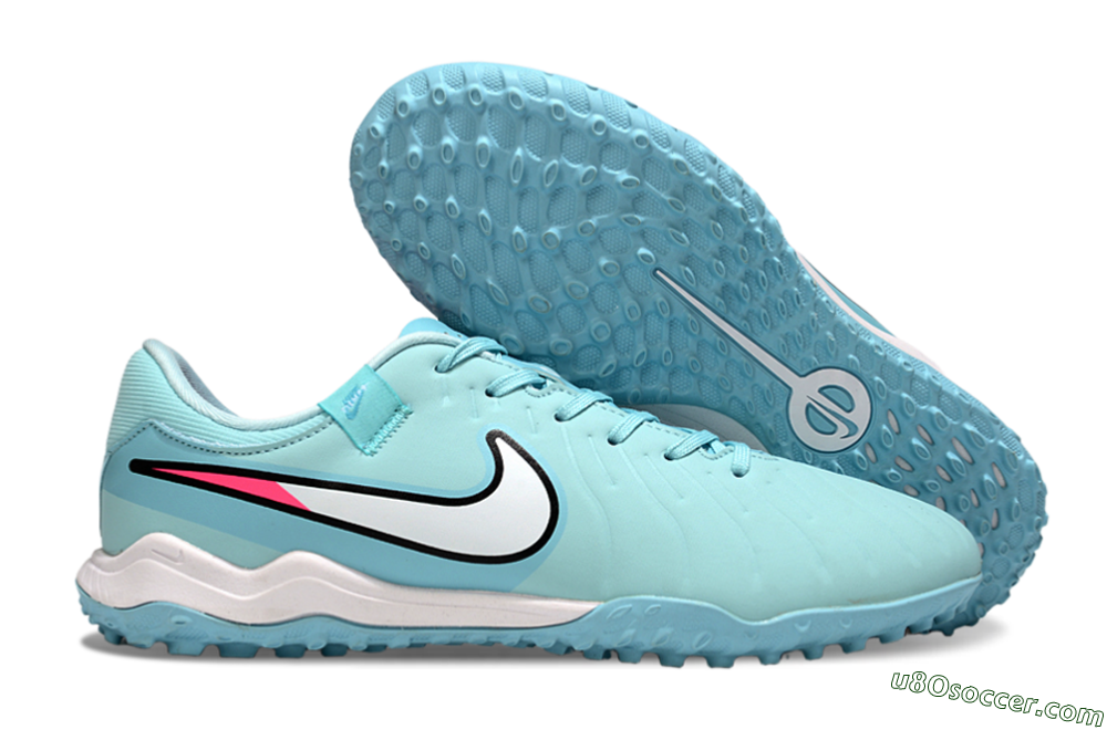 Nike Tiempo Legend 10 Academy TF Artificial Turf Soccer Shoes - Jade/White/Pink 1