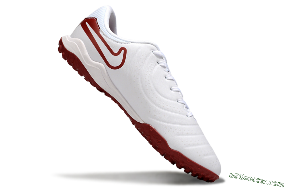 Nike Tiempo Legend 10 Academy TF Artificial Turf Soccer Shoes - White/Red 4
