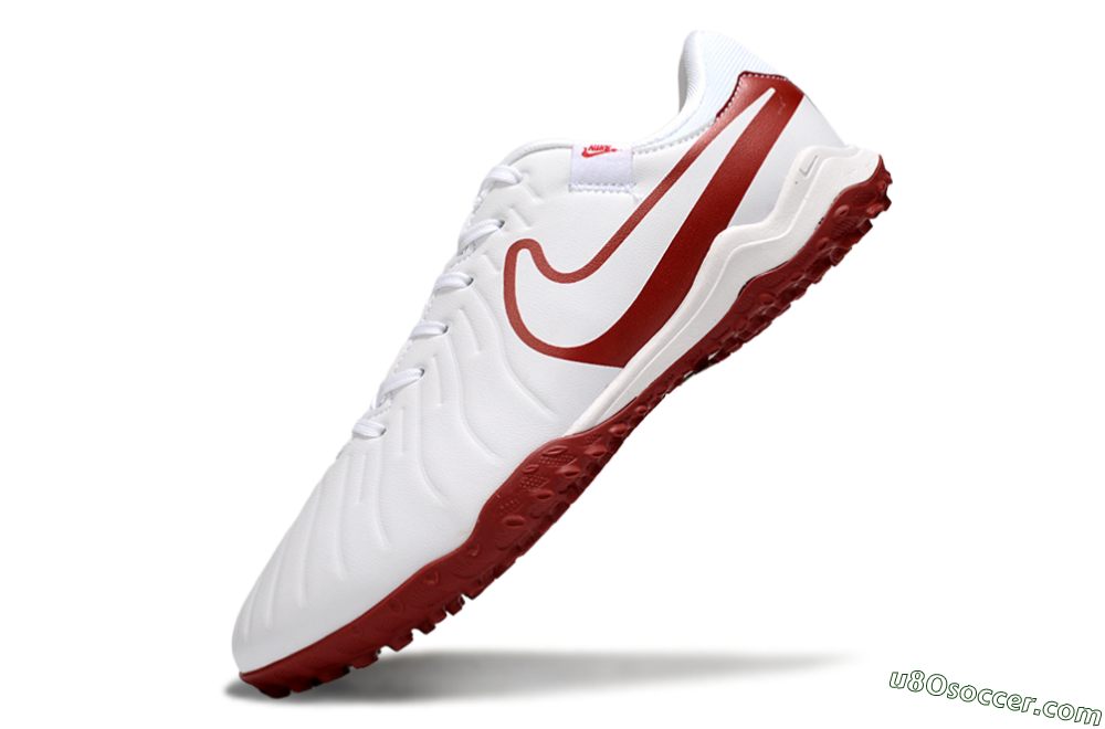 Nike Tiempo Legend 10 Academy TF Artificial Turf Soccer Shoes - White/Red 5