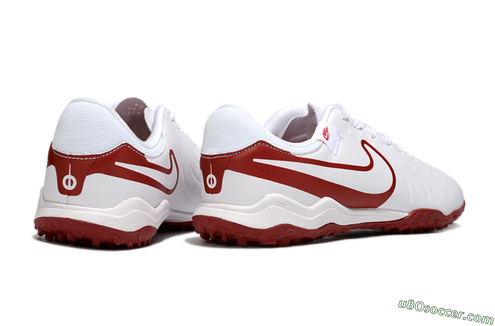 Nike Tiempo Legend 10 Academy TF Artificial Turf Soccer Shoes - White/Red 6