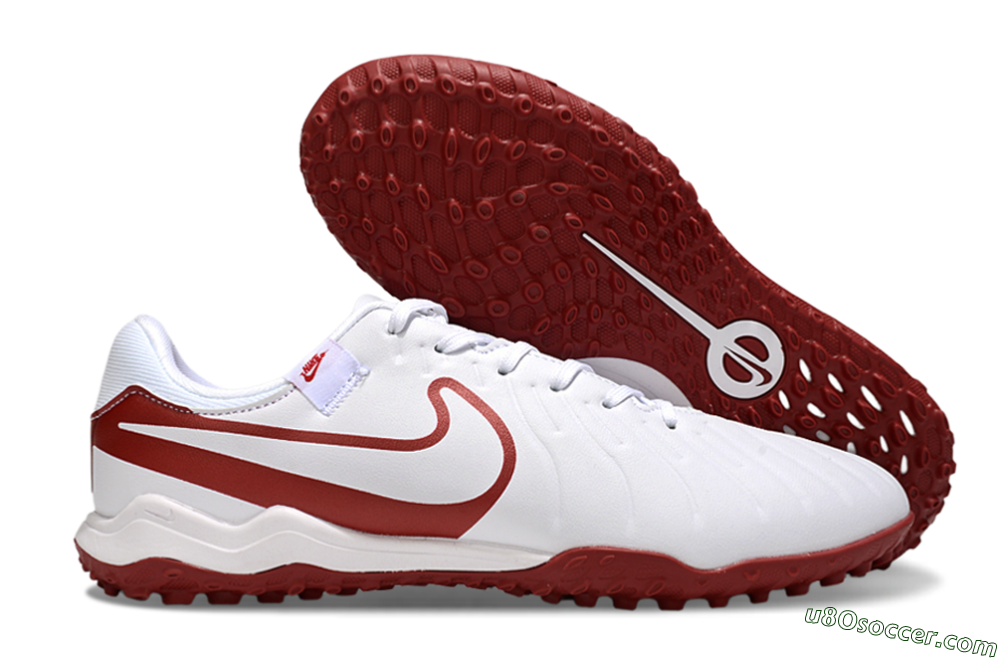 Nike Tiempo Legend 10 Academy TF Artificial Turf Soccer Shoes - White/Red 1