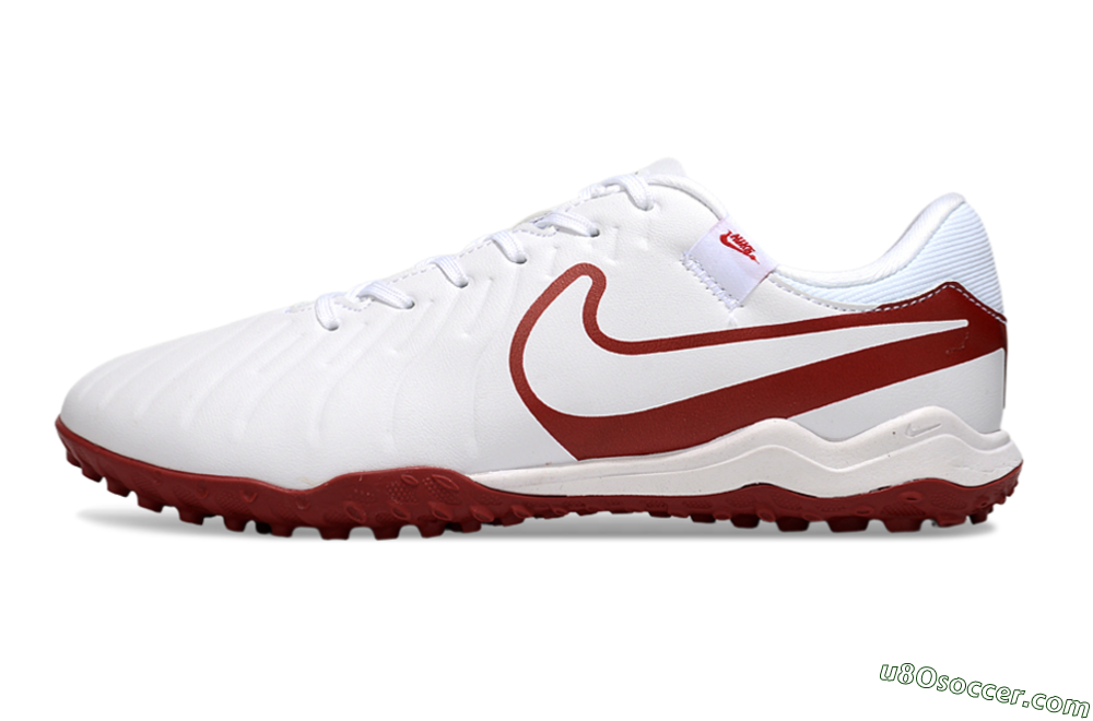 Nike Tiempo Legend 10 Academy TF Artificial Turf Soccer Shoes - White/Red 2