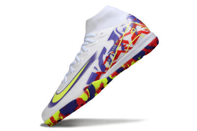 Nike Air Zoom Mercurial Superfly 10 Elite TF Artificial Turf Soccer Shoes - White/Yellow/Purple/Red