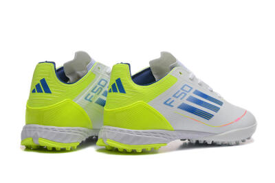 Adidas F50 Pro TF Artificial Turf Soccer Shoes - Grey/Blue/Yellow
