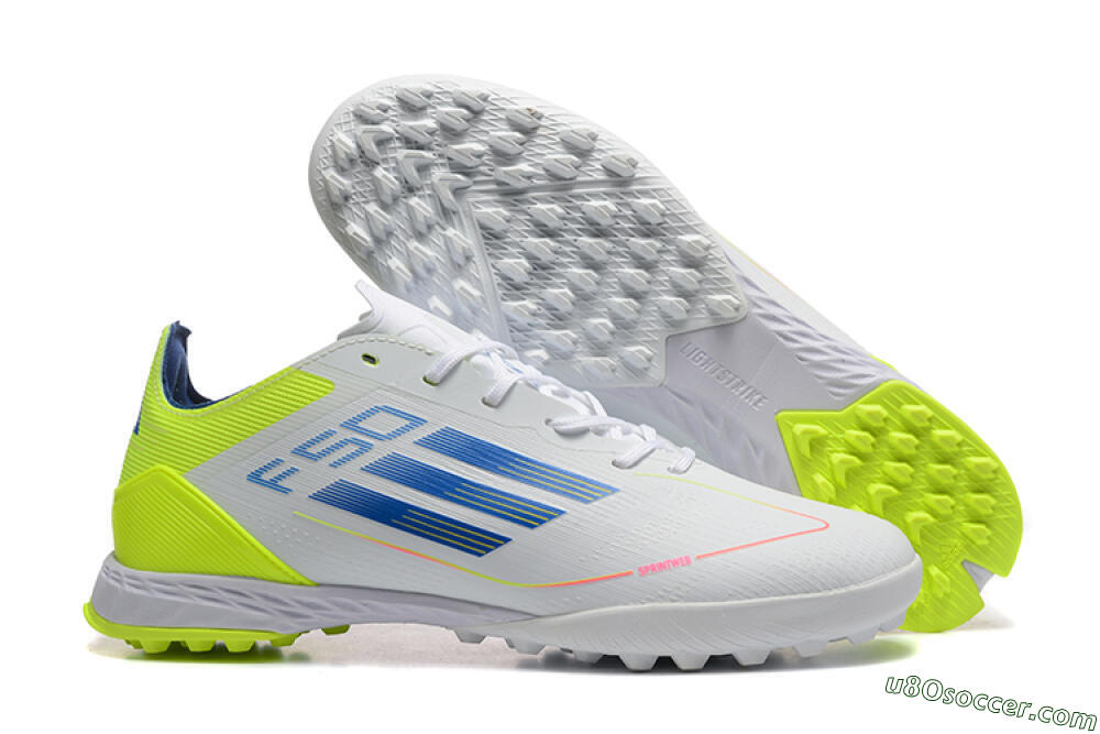 Adidas F50 Pro TF Artificial Turf Soccer Shoes - Grey/Blue/Yellow 1