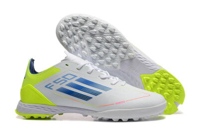 Adidas F50 Pro TF Artificial Turf Soccer Shoes - Grey/Blue/Yellow
