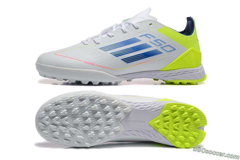 Adidas F50 Pro TF Artificial Turf Soccer Shoes - Grey/Blue/Yellow 0