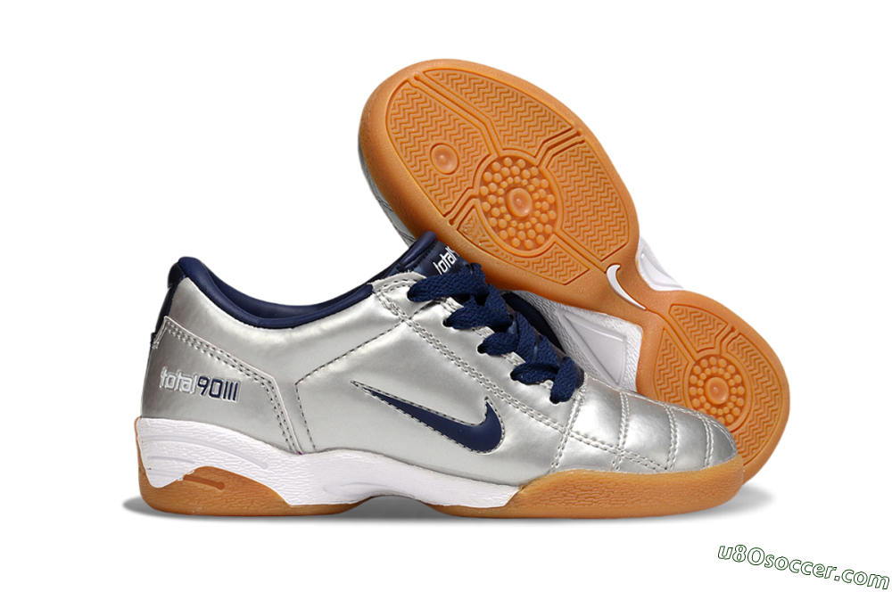 Nike Total 90 III IC Indoor & Futsal Soccer Shoes - Silver/Blue 1