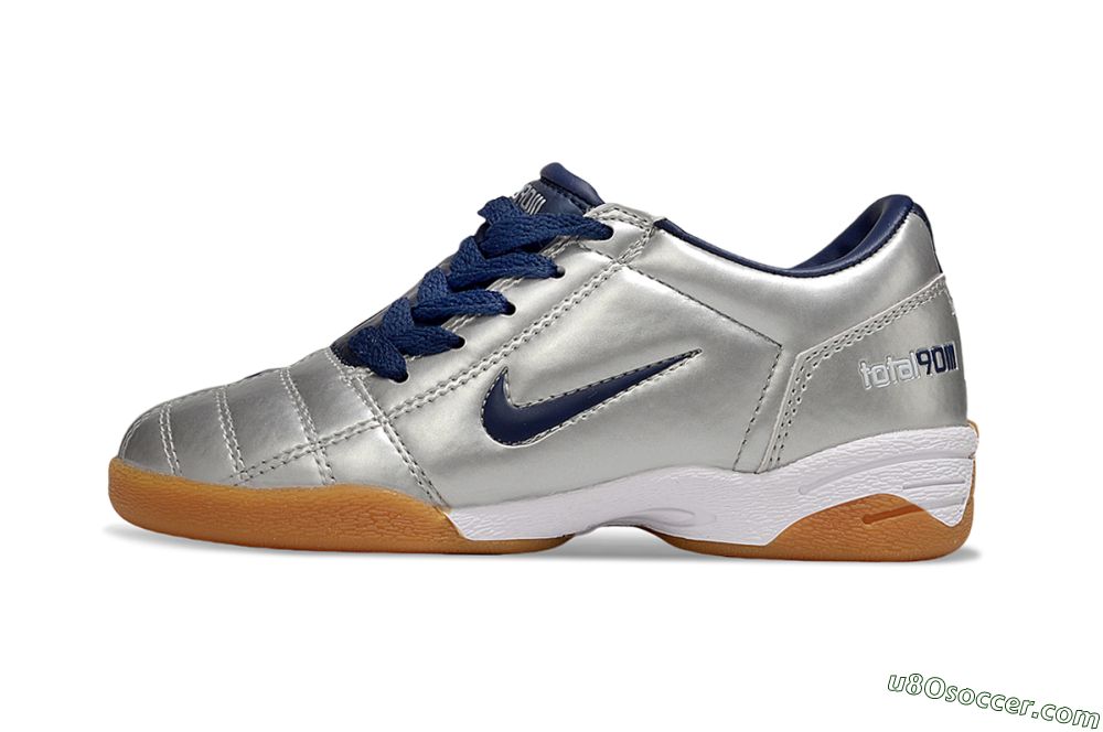 Nike Total 90 III IC Indoor & Futsal Soccer Shoes - Silver/Blue 2